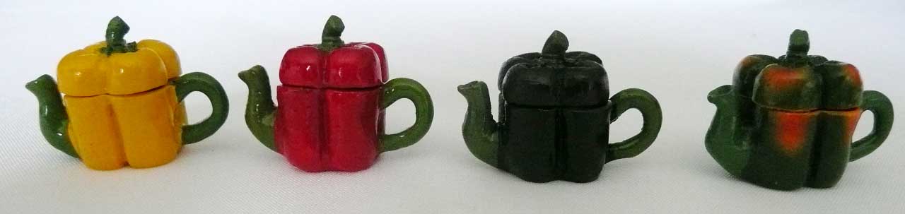 Art Deco Tea Pots Sweet Peppers